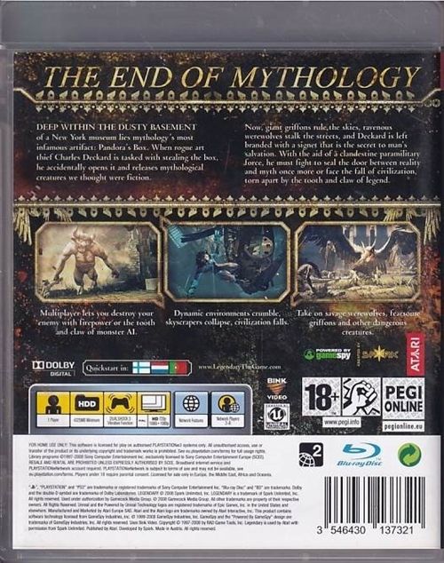 Legendary - PS3 (B Grade) (Genbrug)